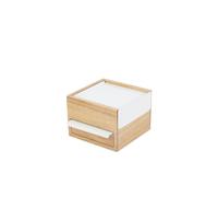 Umbra Mini Stowit Schmuckkasten, Schmuck Kasten, Schmuckfach, Aufbewahrung, Holz / Metall, Natur Weiß, 17 cm, 1005314-390