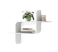 Umbra Montage Étagère murale, Fixation Horizontale Verticale, Blanc | Bois cintré naturel, supporte jusqu'à 6,8 kg, design géométrique audacieux, rangement pour objets décoratifs