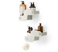 Umbra Nami Étagère de Douche Sans Perçage, Lot de 2, Sable océan | Supporte 2,72 kg, antirouille, carrelage verre métal, Plastique océanique recyclé