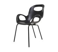 UMBRA Oh Chair. Chaise avec accoudoirs Oh Chair. Assise en polypropylène coloris noir, avec pieds en métal chromé coloris noir. Dimension 61x61x86.4cm