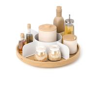 Umbra Organizer Bellwood, Lazy Susan, Drehteller, Pappelholz, Kunststoff, Weiß, Natur, 30 cm, 1019936-668
