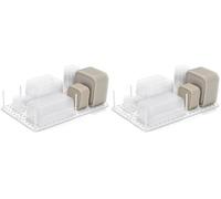 Umbra Peggy Plateau Organisateur pour placards, étagères et tiroirs de Cuisine - Système réglable, polystyrène, Blanc (Lot de 2)