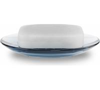 Umbra Droplet Porte-Savon en Verre Acrylique Ovale avec Vidage pour Salle de Bain et Cuisine Bleu Denim Normal