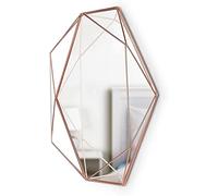 Umbra Prisma Mirror. Miroir Mural Prisma sur Structure en métal cuivré. Dimension 57.2x43.2x9.5cm