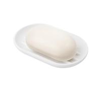 UMBRA Soap Dish Touch. Porte-savon Touch en plastique moulé. Coloris blanc. Dimension 12.7x8.3x1.9cm.