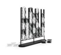 Umbra STAX Jeu de Puissance 4 pour Adultes, Noir | Base lestée, jetons en verre dépoli, objet de décoration, finition moderne, convient à toute la famille