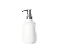 Umbra Step Distributeur de Savon Liquide Incassable, 384 ML, Blanc | Mélamine résistante, compatible gel hydroalcoolique, finition brillante, facile à remplir, salle de bain et cuisine