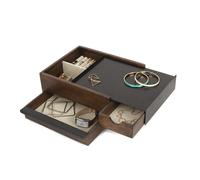 Umbra Stoblanc boîte de rangement 26x22x12cm Bois de caoutchouc Noir/noyer 290245-048