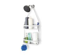 UMBRA Flex Shower Caddy. Caddie de douche Flex. Organiseur de douche à 2 étagères, à suspendre, coloris blanc.
