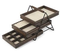 Umbra Terrace Schmucktablett, Schmuck Tablett, Schmuckaufbewahrung, Aufbewahrung, Holz, Schwarz / Walnuß, 25 cm, 1004037-048
