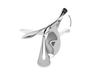 Umbra Tipsy Décapsuleur avec support, métal moulé poli, Chrome | Tient en équilibre sur un bord, livré en coffret cadeau, design ludique pour le bar, finition durable