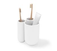 Pot à brosse à dent en plastique moulé Touch blanc - Umbra - Blanc - Plastique Blanc