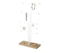 Umbra Trigem Organiseur de bijoux de table plusieurs niveaux pour colliers, boucles d'oreilles et bracelets, blanc naturel, 5 pi ces