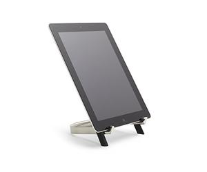 Umbra Udock. Lutrin Porte Tablette en métal Nickel et Noir. Dimension 13.3x15.9x1.9cm replié.