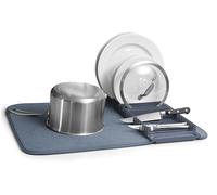 Umbra Udry Égouttoir à vaisselle et tapis d'égouttement en microfibre - Pliable, peu encombrant et facile à ranger, 60 x 45 cm, tapis dish en polypropylène, denim, taille unique