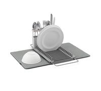 UMBRA Udry Égouttoir à vaisselle et tapis d'égouttement en microfibre pliable, peu encombrant et facile à ranger, anthracite, 51 x 57 x 17 cm