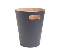Umbra Corbeille Woodrow – Poubelle bois moderne 7,5 L Hêtre naturel/Anthracite