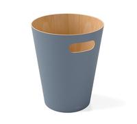 Umbra Woodrow Poubelle Ou Corbeille À Papier Moderne en Bois d'une Capacité De 7.5 L pour Salle De Bain. Bureau. et Bien Plus Encore. Hêtre Commun. Bleu Ardoise