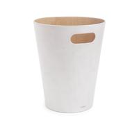 Umbra – Corbeille à papier Woodrow – Designer Henry Huang, bois, 7,5 L, 28 cm, blanc/naturel