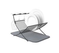 UMBRA XDRY Égouttoir à Vaisselle et Tapis de Séchage en Microfibre - Léger, Pliable et Facile à Ranger pour Économiser de l’Espace, Anthracite