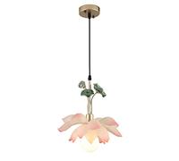 Umbratica Abat-Jour en céramique de Lotus Chinois Éclairage Suspendu Éclairage en résine Luminaire Suspendu Îlot de Cuisine Lustre réglable Plafonnier pour Le Couloir du Salon Aspirez à