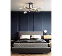 Umbratica Chandelier Spoutnik à 6 légers avec Une Balle en Verre pendante Moderne Géométrique Lumière Suspendue Éclairage de Plafond intérieur Éclairage de Laiton brossé Classique ， Pendante lumières