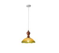 Umbratica Lampe Suspendue de Ferme Moderne avec Bol en Verre ambré, Lustre Suspendu scandinave pour îlot de Cuisine, luminaire Vintage en Verre soufflé à la Main pour Chambre de Fille