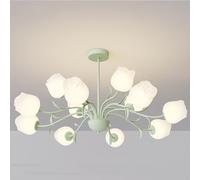 Umbratica Lustre à Fleurs de Vent crème G9, éclairage Principal de Salon Simple, Petit plafonnier Frais de Chambre à Coucher Moderne à 8 têtes, luminaire de Salle à manger/crème/12 têtes