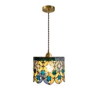 Umbratica Lustres à Une lumière, éclairage Suspendu Moderne en Verre coloré, luminaires de Salle à Manger en Laiton brossé, Lampe contemporaine Suspendue, plafonniers Semi-encastrés