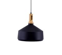 Umbratica Lustres Simples Pendentif léger, E27 Suspension du Fil de Fil Suspendu en métal, Abat-Jour décoratif en Bois Moderne, luminaire de Plafond de Table à Manger (OneColor, 10,2 Pouces)