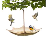 Umbrella Bird Feeder - Mini Whimsical Garden Decoration | Creative Hanging Biřd Fêeder for Outdoor Courtyard | for Wild Birds, Elegant Metal Tray Design, Versatile Garden Gift Fór Bırd Lovers