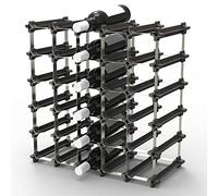 UMBRELLA® casier à vin empilable Medium Kit pour 30 Bouteilles - casier modulaire pour Bouteilles/Support pour Bouteilles de vin, Extensible de manière Flexible, système emboîtable Peu encombrant