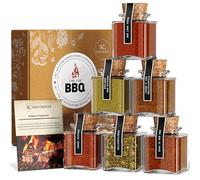 UMBRELLA® Coffret premium d’épices pour barbecue pour homme - 6 épices BBQ bio avec idées de recettes, poivre pour steak, beurre aux herbes et rubs BBQ pour les amateurs de grillades