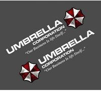 Umbrella Corp Lot de 2 autocollants en vinyle réfléchissant pour porte de voiture ou camion (35 cm, blanc)