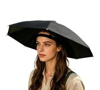 Umbrella Hat for Women Men - Folding Waterproof Hands Free Headwear with Adjustable Sun Hat | Headband Style Outdoor Fishing Gardening Hats | Rainproof & Sunshade for Beach Camping Hiking Golf Travel