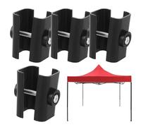 Umbrella Holder Clamp, 4-Piece Heavy Duty Mounting, Adjustable Patio Parasol Bracket with Strong Locking Grip System, Anti Slip Support Clamp Design, Garden Pool Beach Fence Attachment Solution