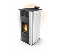 UMBRELLA® P18 Poêle à pellets hydraulique 18 kW jusqu’à 300 m³,A+,chauffage central,réservoir 40 kg,puissance eau 12,5 kW,jusqu’à 18 h autonomie,ECO,programmateur hebdomadaire,Wi-Fi Ready,Blanc