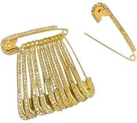 Umbrella Shape Diamond Safety Pin or Saree Pin, Size No. 4 (12 Pcs)
