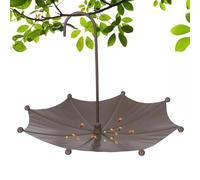 Umbrella-Shaped Bird Feeder Tray | Mini Hanging Metal Hummingbird Dish | Unique Garden Decor for Wild Birds | Outdoor Backyard Hanging Wildlife Feeder