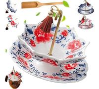 Umbrella Tea Infuser, Premium Ceramic Umbrella Tea Strainer and Filter Set, Traditional Chinese Loose Leaf Tea Filter for Kung Fu Tea, Elegant Home Decor and Gift for Tea Lovers (C)