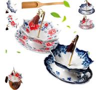 Umbrella Tea Infuser, Premium Ceramic Umbrella Tea Strainer and Filter Set, Traditional Chinese Loose Leaf Tea Filter for Kung Fu Tea, Elegant Home Decor and Gift for Tea Lovers (C+D)