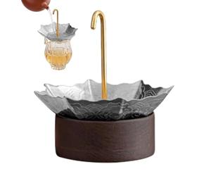 Umbrella Tea Strainer Stainless Steel Loose Leaf Filter Infuser | 10x10x10.2 cm Stainless Steel Umbrella Tea Strainer Weighing 110g Featuring Rotating Design And Included Base