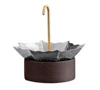 Umbrella teaStrainer - 10×10×10.2cm Stainless Steel teaInfuser, Loose Leaf teaFilter | Creative Umbrella Shape teaSteeper for Tea, Reusable teaBrewing Basket with Base Stand, Kitchen teaA