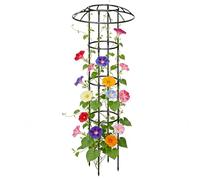 Umbrella Trellis Tower Frame 70-160cm, Decorative Vertical Rustproof Climbing Plant Support, Black PP Coated Iron for Vine Rose Clematis Vegetable