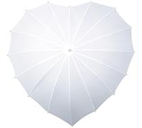 Umbrellaworld Parapluie en forme de cœur avec protection UV Blanc | Parapluie anti uv, protection solaire, forme cœur, léger, élégant, été, blanc, usage quotidien, femme