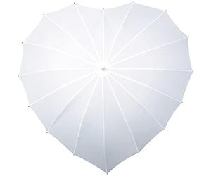 Umbrellaworld Parapluie en forme de cœur avec protection UV Blanc | Parapluie anti uv, protection solaire, forme cœur, léger, élégant, été, blanc, usage quotidien, femme