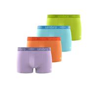 Umbro Boxer Homme 100% Coton, Caleçon Homme, Peaux-sensibles et Anti-Irritation (Lot de 4), Bleu, Orange, Violet, Vert, Taille M