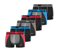 Umbro Boxer Homme Anti-Transpirant, Calecon Homme, Multi-Sport, Respirant (Lot de 6), Noir Taille S
