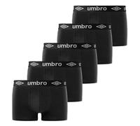 Umbro - Lot de 5 Boxers Coton Unis, Noir, M
