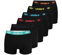 Umbro Boxer homme en coton 6 pièces M, L, XL, XXL - Culotte en coton élastique, sous-vêtements pour hommes Multicolore, 5 × Noir | 1 × Rouge, L